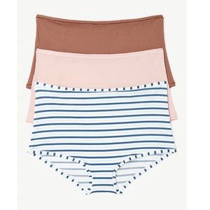 Joyspun Women’s Infinite Comfort Stretch Boyshort Panties, 3 Pack